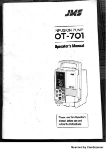 JMS OT-701 Infustion Pump - User manual