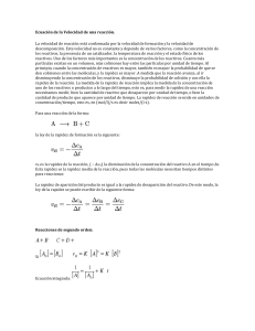 Ecuación de la Velocidad de una reaccion