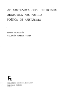ARISTÓTELES - Poética (Gredos, Madrid, 1974-1999, Edición trilingüe)