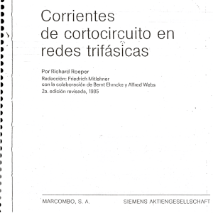Corrientes de Cortocircuito en Redes Trifasicas - Richard Roeper - Ed. Marcombo