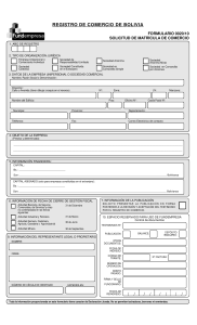 REGISTRO DE COMERCIO DE BOLIVIA