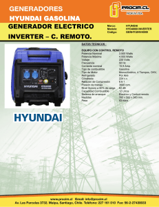 GENERADOR HYUNDAI INVERTER HYD4000I 4 KW. GASOLINA P.ELECTRICA Y C.REMOTO-0