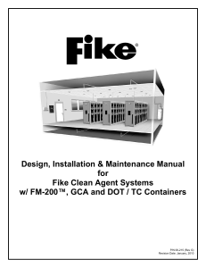 Fike Clean Agent System Design, Installation & Maintenance Manual