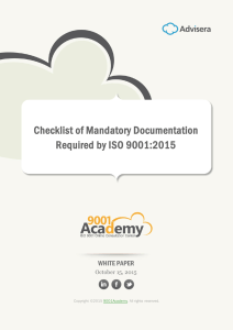 Checklist of ISO 9001 2015 Mandatory Documentation EN