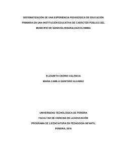 SISTEMATIZACIÓN DE UNA EXPERIENCIA PEDAGÓGICA DE EDUCACIÓN PRIMARIA