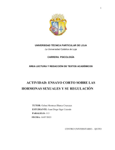 Juan Diego Sigsi Ensayo Las hormonas sexuales y su regulación