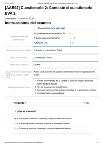 Examen  [AAB02] Cuestionario 2  Conteste el cuestionario EVA 2 
