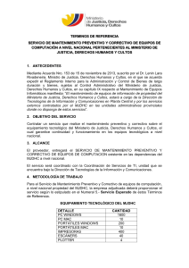 SERVICIO DE MANTENIMIENTO PREVENTIVO Y CORRECTIVO DE EQUIPOS DE COMPUTACIÓN 