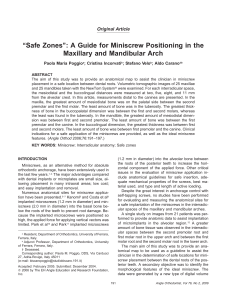 ‘‘Safe Zones’’ A Guide for Miniscrew Positioning in the Maxillary and Mandibular Arch