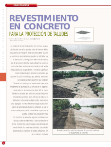 Revestimiento en concreto para la protección de taludes en ríos.