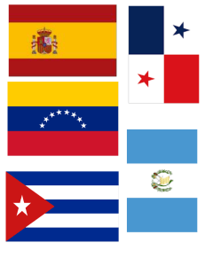 banderas, españa, colombia, argentina