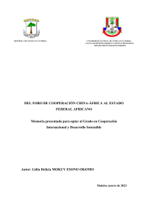 DEL FORO DE COOPERACIÓN CHINA-ÁFRICA AL ESTADO FEDERAL AFRICANO