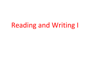 Reading and Writing I BOOK (a  color )