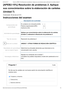 Examen  [APEB2-15%] Resolución de problemas 2  Aplique sus conocimientos sobre la elaboración de carteles (Unidad 7)