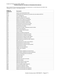 Listado de Transacciones SAP ABAP4 Lista