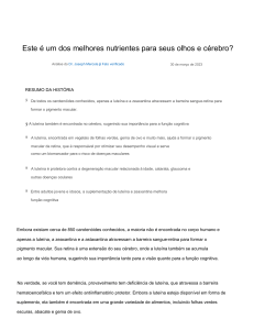 Melhor nutriente para seus olhos e cérebro.