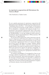 la experiencia cooperativista del movimiento sin tierra en brasil