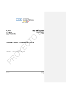 NTE INEN 2983: Requisitos de Complementos Nutricionales en Ecuador