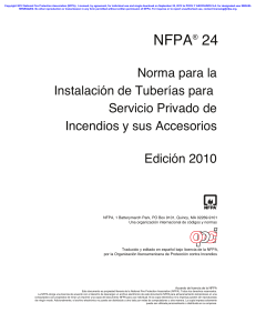 NFPA 24: Instalaci&oacute;n de Tuber&iacute;as para Servicio Privado de Incendios