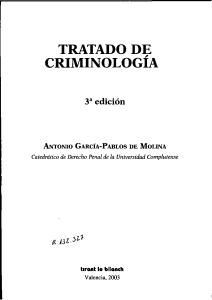 Tratado de Criminolog&iacute;a, 3a Edici&oacute;n - Garc&iacute;a-Pablos de Molina