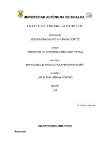 DIABETES MELLITUS INVESTIGACIÓN CUANTITATIVA 2