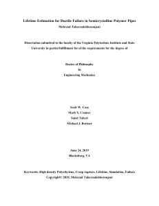 Lifetime Estimation for Ductile Failure in Semicrystalline Polymer Pipes