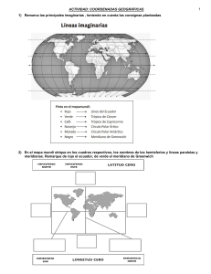 ACTIVIDAD PARALELO MERIDIANOS  coordenadas geograficas