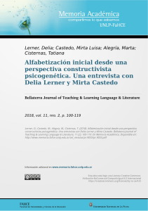 Alfabetización inicial. Entrevista con Delia Lerner y Mirta Castedo-