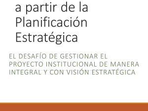 Repensar la Gestión  a partir de la Planificación Estratégica