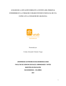 ANÁLISIS DE LA SITUACIÓN FORMATIVA CONTINÚA DEL PERSONAL