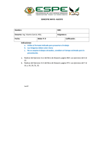 Deber 9. Integrales Dobles