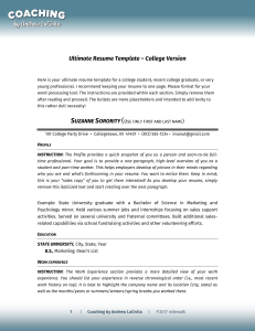 Ultimate Resume Template College Version