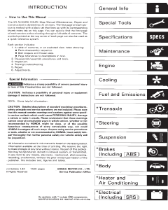 Honda Accord 1994 - 1997 Service Manual