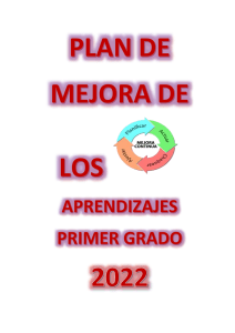Plan de Mejora Aula 1er Grado: Matem&aacute;tica y Comunicaci&oacute;n
