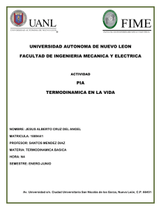 PIA TERMODINAMICA EN LA VIDA