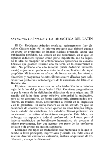 Esdios Ctulásicos y la Didáctica del Latín autor Francisco Bombín García