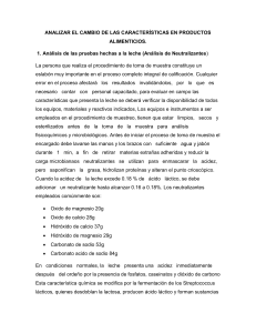 Análisis de Alimentos: Leche y Huevo Pasteurizado