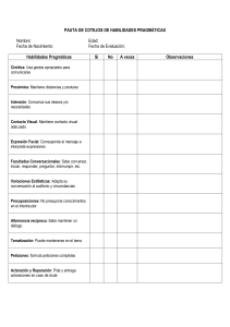 PAUTA DE COTEJOS DE HABILIDADES PRAGMÁTICAS