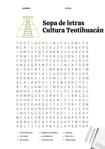 Sopa de Letras Cultura Teotihuacán