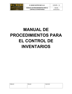 MANUAL DE PROCEDIMIENTO PARA RESTAURANTES