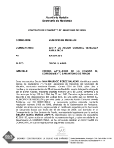 CONTRATO DE COMODATO Nº DE JUNTA DE ACCION COMUNAL VEREDEDA ASTILLEROS