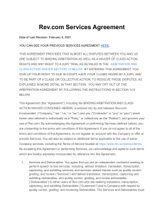 Rev Service Agreement