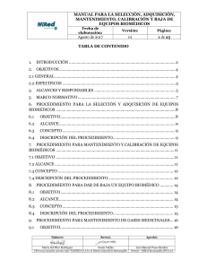 1. Manual para la selección, adquisición, mantenimiento, calibración y baja de equipos