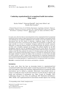 Conducting organizational-level occupational health interventions