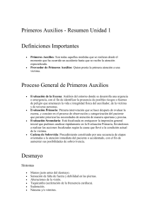 Primeros Auxilios Resumen Unidad 1