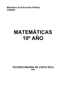 Compendio de Matem&aacute;tica 10&ordm; A&ntilde;o Telesecundaria Costa Rica