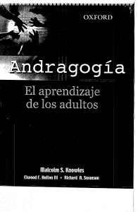 Knowles. Andragogía. Cap 6