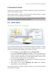 Access2010. Unidad 2.1