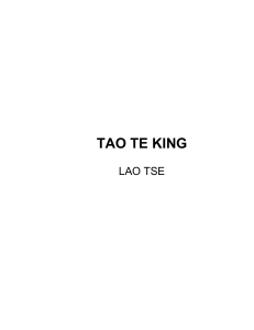 Tao Te King - Lao Tse