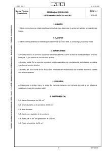 NORMA INEN 341 alcoholicas determinacion de acidez